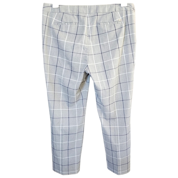 TOMMY Hilfiger High Waisted Cropped Windowpane Pants Grey Size 14 - Picture 2 of 15